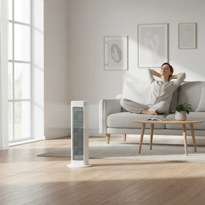 Portable Fan Tower Fan Oscillating Cooling Device - Image 1